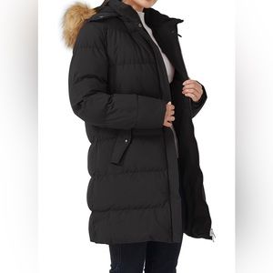 NWT Puffer Coat with Faux Fur Detachable Hood - M